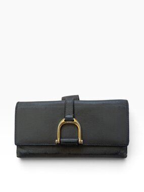 Authentic Vintage Gucci Green Leather Horsebit Continental Long Wallet